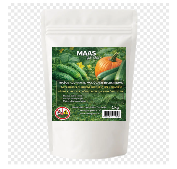 kompleksinės trąšos agurkams, moliūgams ir cukinijoms bechlorės